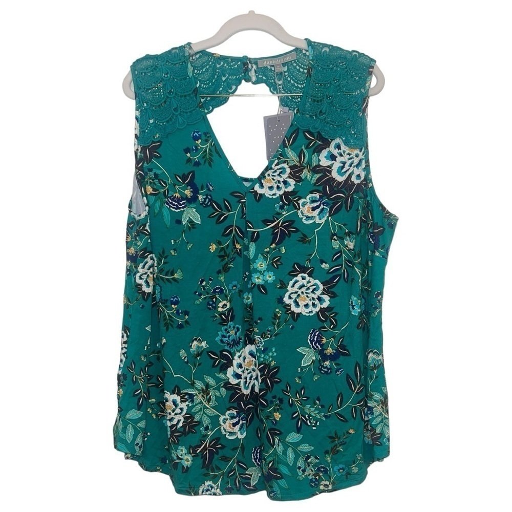 Daniel Rainn green floral lace sleeveless top NWT - Picture 2 of 6